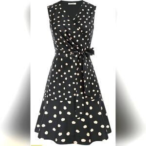 NWT Grace Karin Polkadot Wrap Dress 2XL